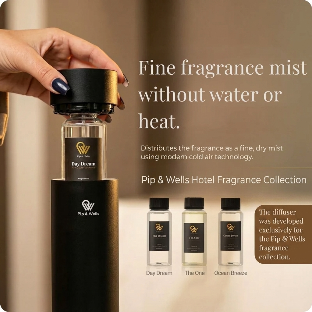 Bezwodny dyfuzor zimnego powietrza Pure One, Matowa czerń, zdjęcie lifestyle - Pip & Wells